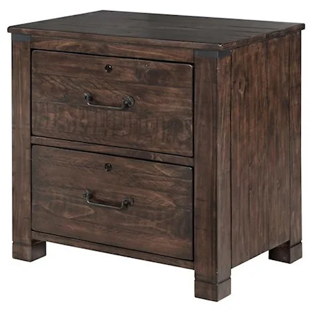 Rustic Lateral File with Locking Drawers